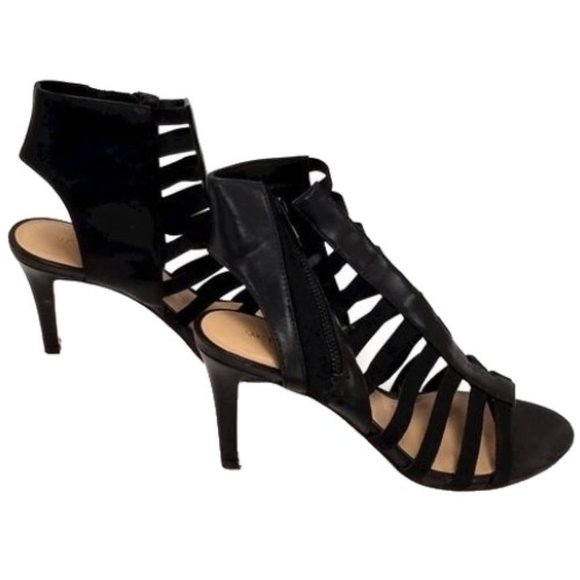 Black Saks Fifth Ave 'Deanna' Caged Sandals - 7 - Picture 4 of 16